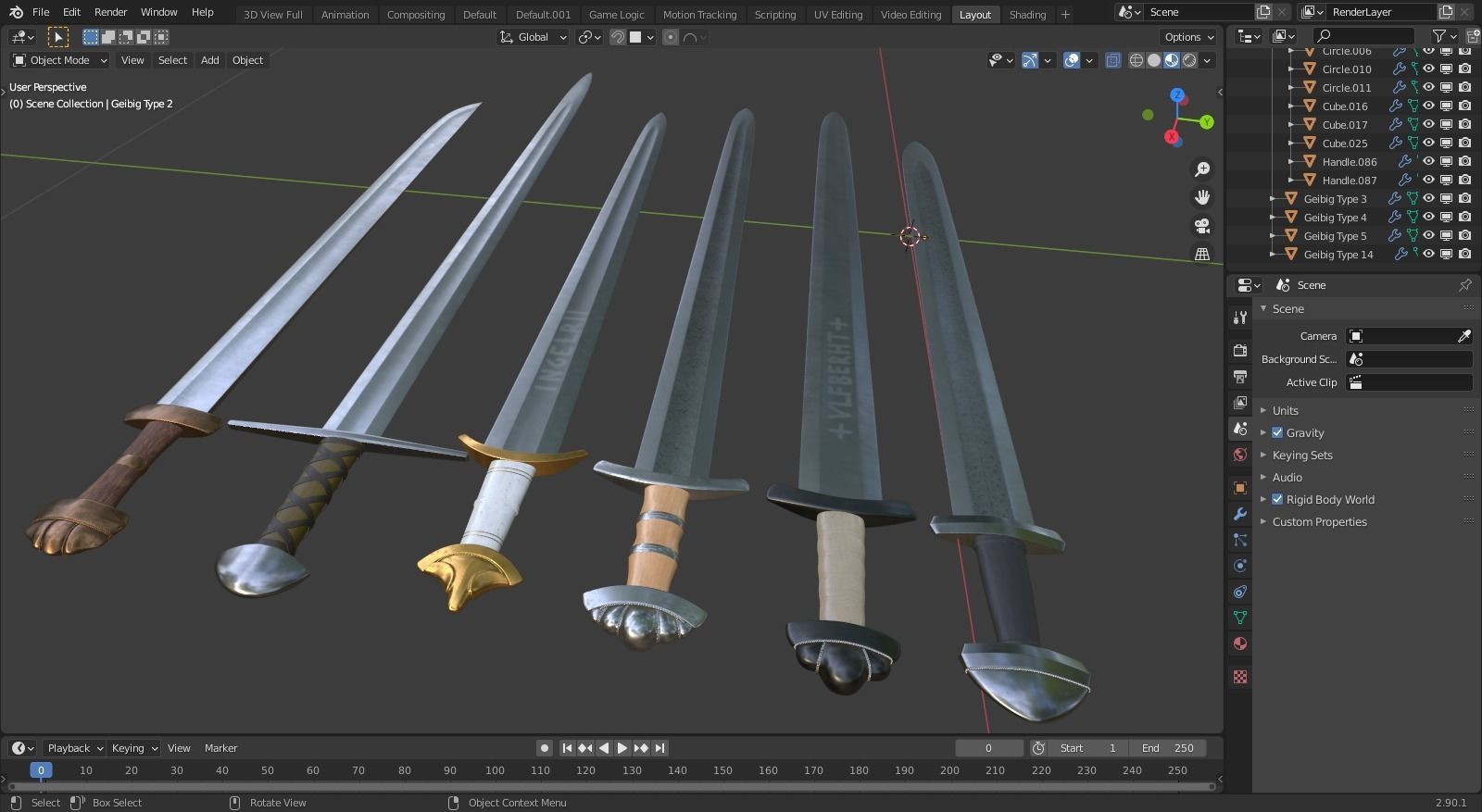 Viking Swords Low-poly 3D model_7