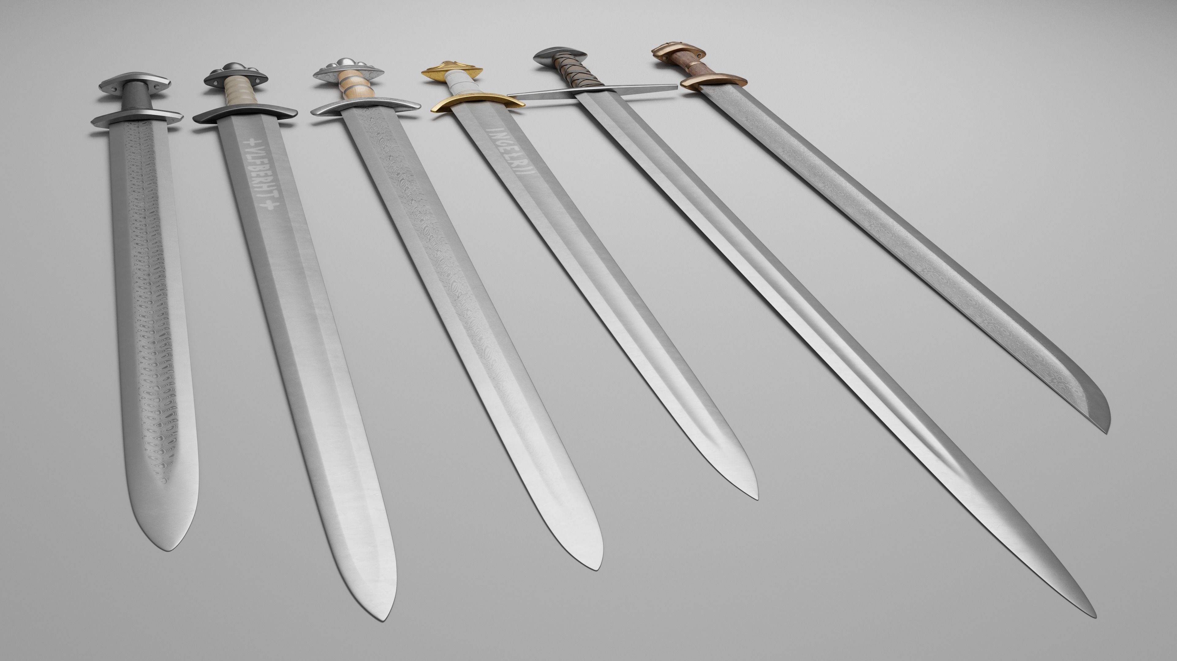 Viking Swords Low-poly 3D model_4