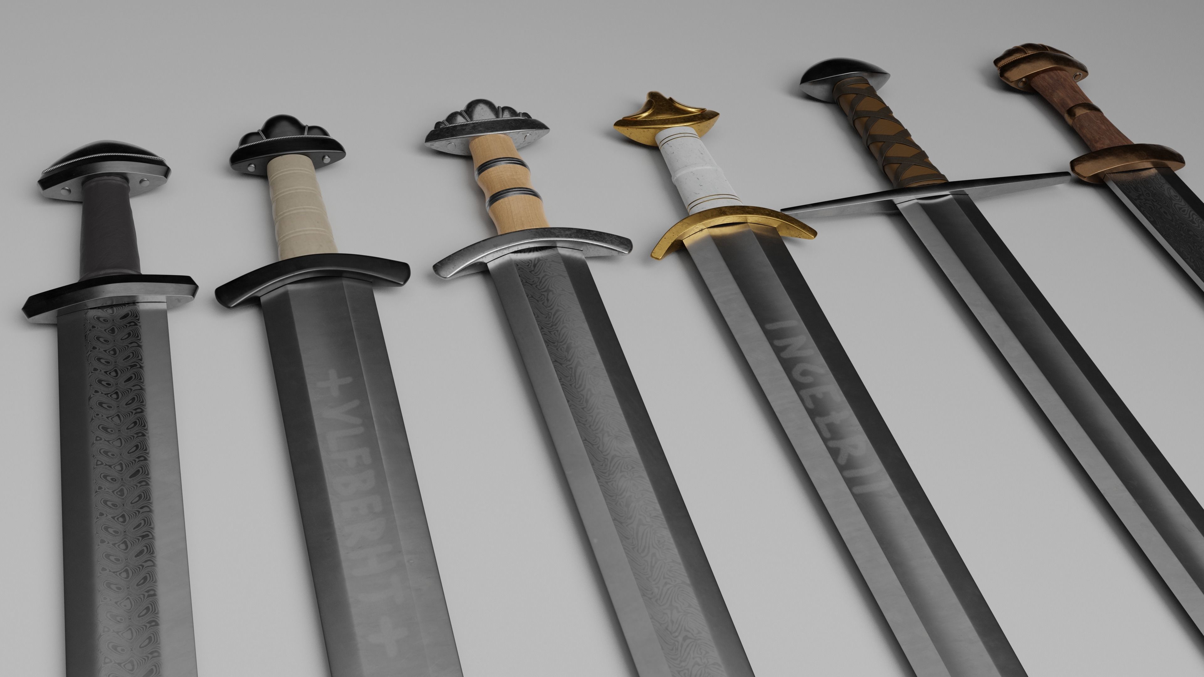 Viking Swords Low-poly 3D model_3