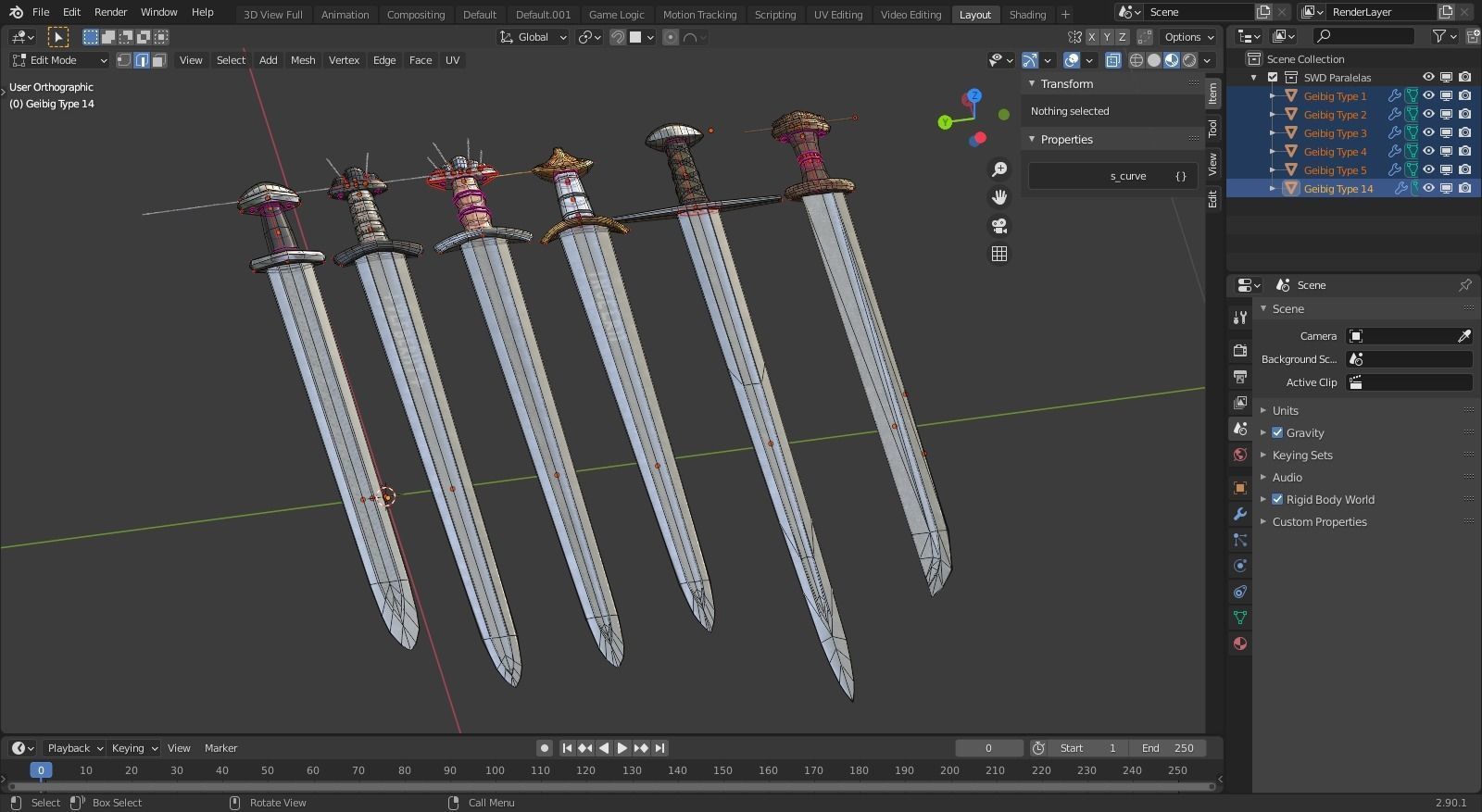 Viking Swords Low-poly 3D model_8