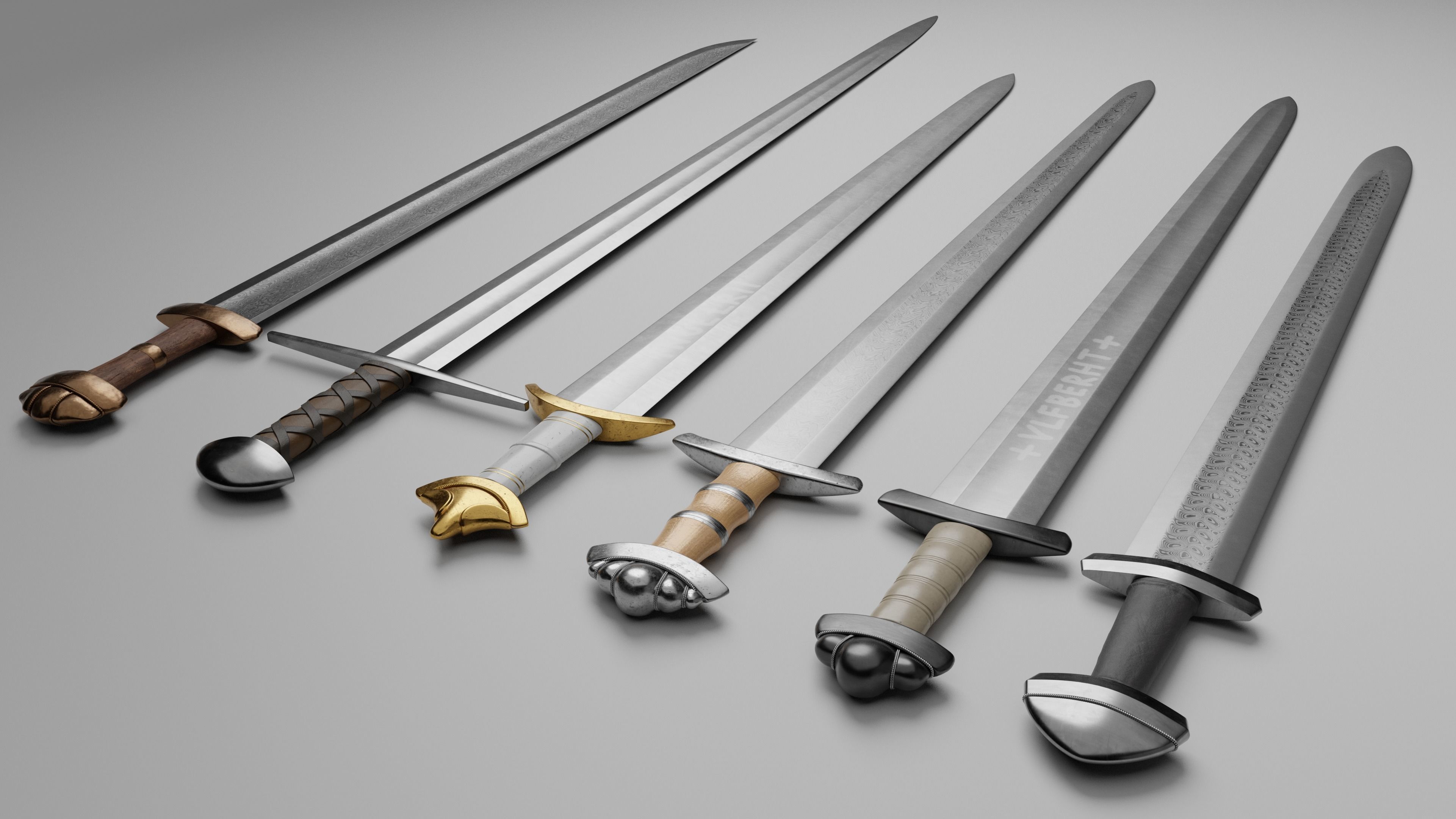 Viking Swords Low-poly 3D model_2