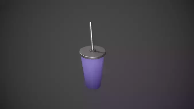 Purple Tumbler with Straw