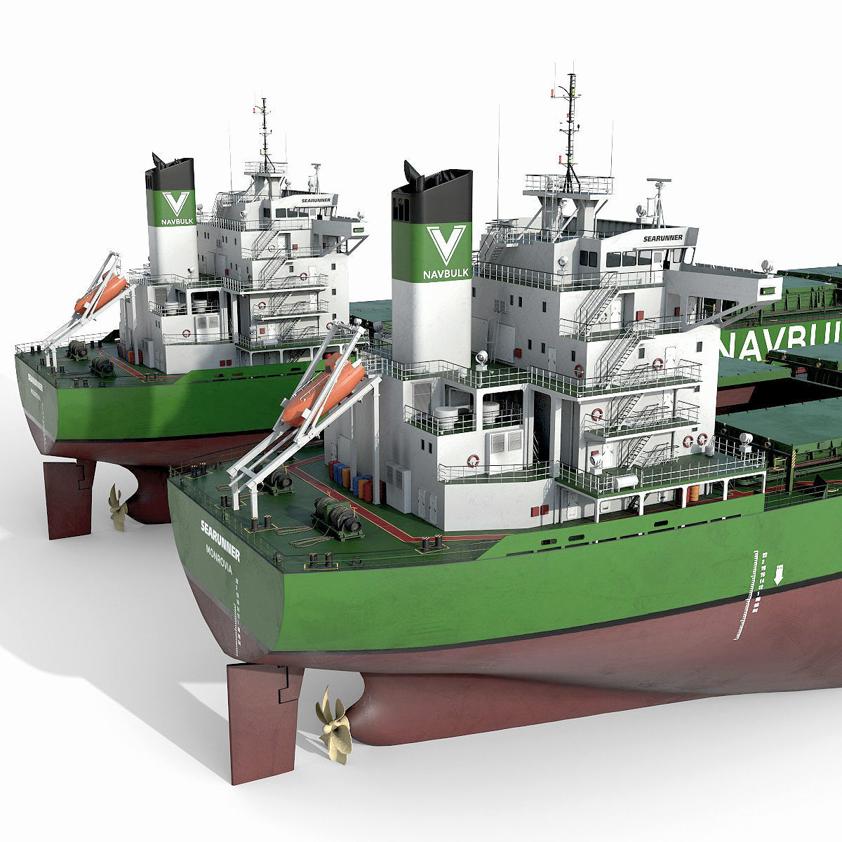 Bulk carrier with holds and reservoirs 3D model_8