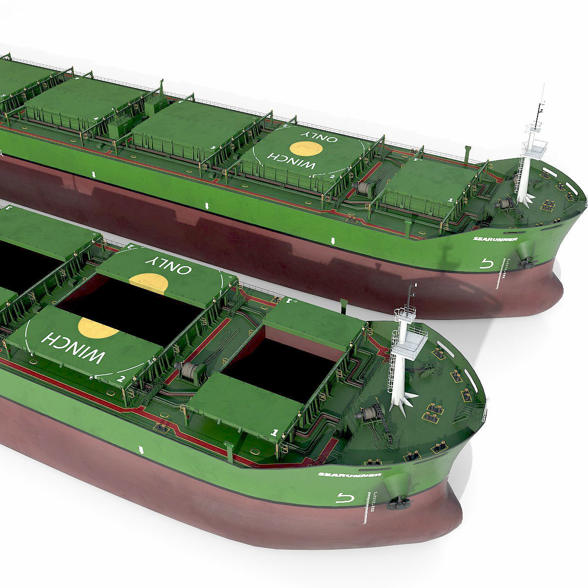 Bulk carrier with holds and reservoirs 3D model_11