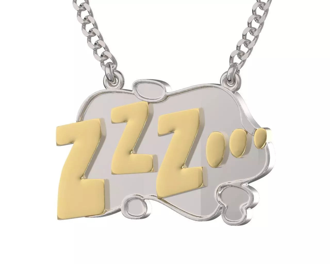 Comic style pendant ZZZ 3D print model_0
