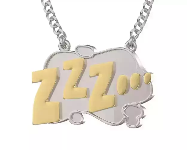 Comic style pendant ZZZ 3D print model