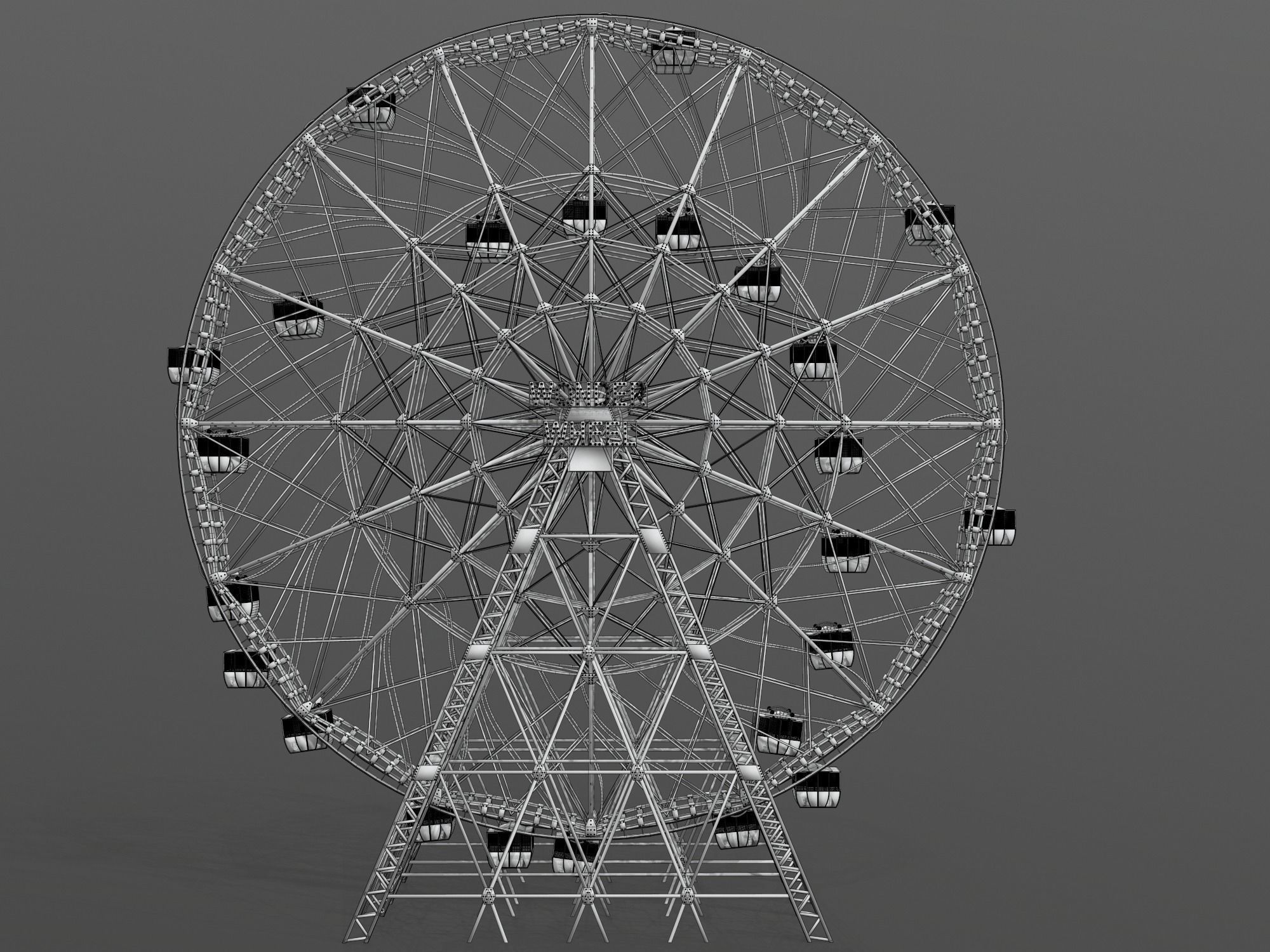 Denos Wonder Wheel Coney Island Carousel 3D model_16