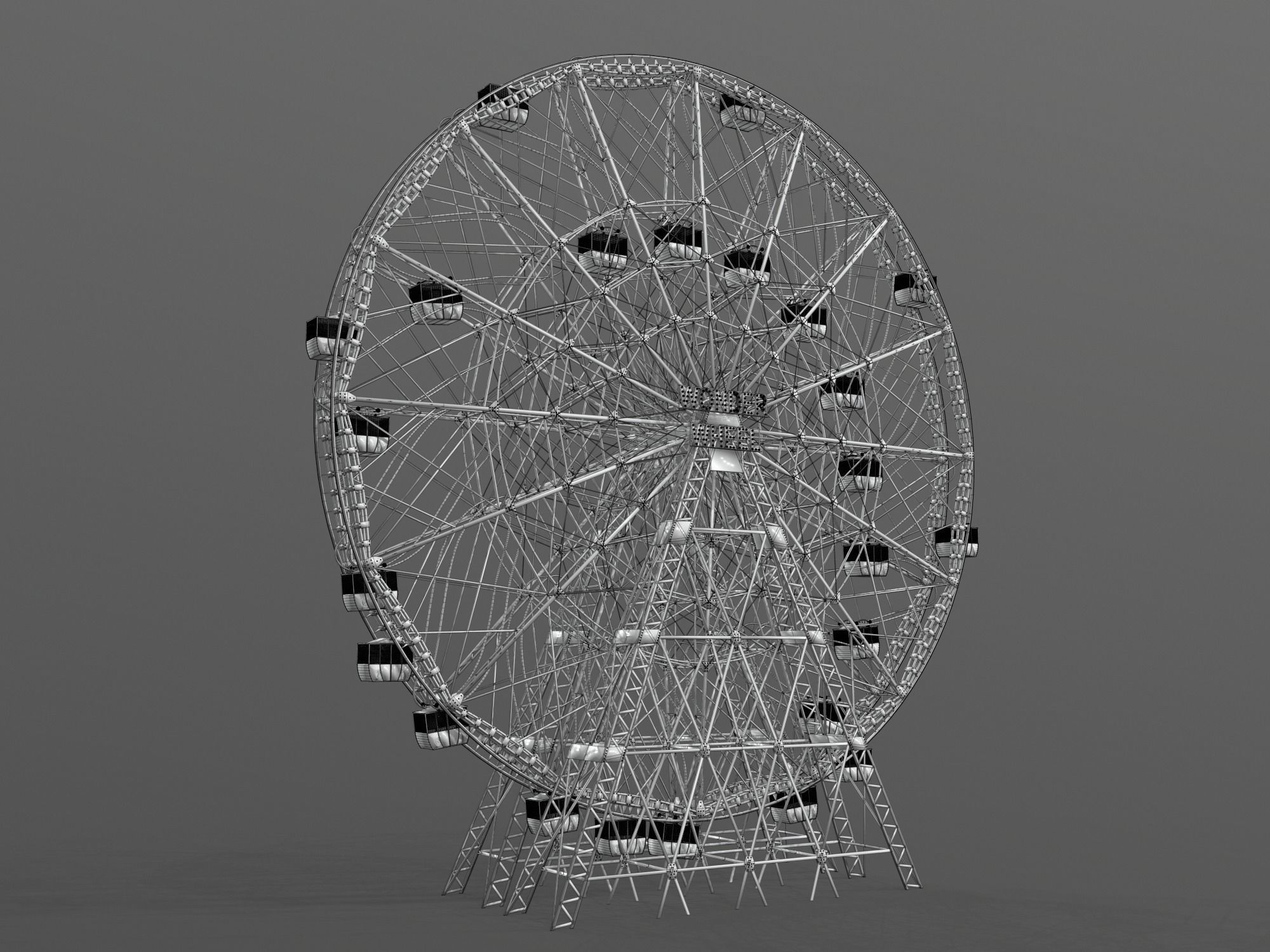 Denos Wonder Wheel Coney Island Carousel 3D model_12