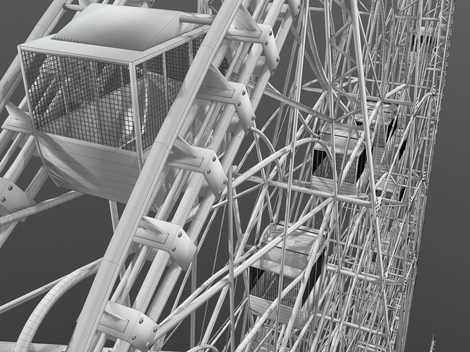 Denos Wonder Wheel Coney Island Carousel 3D model_15