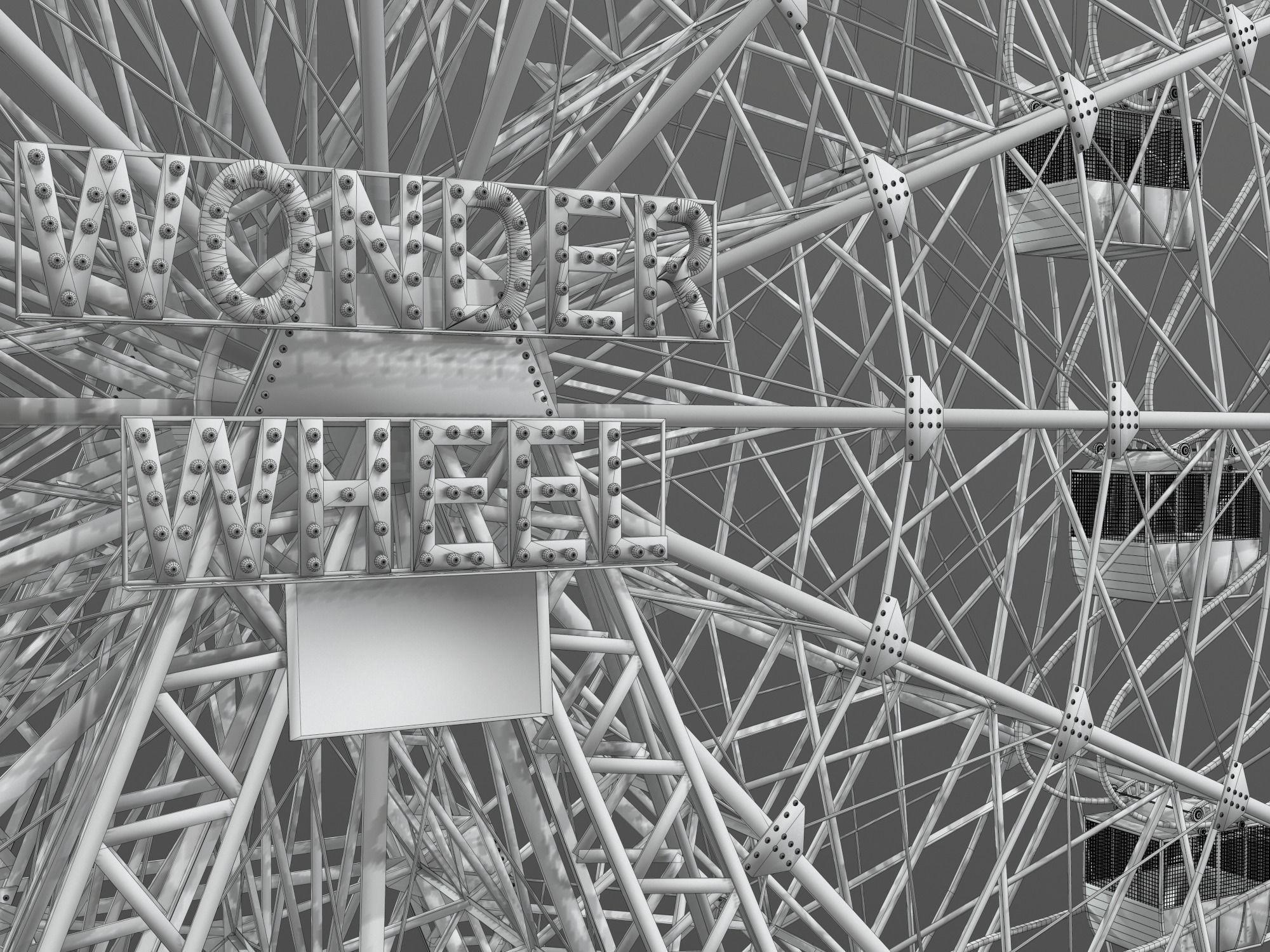 Denos Wonder Wheel Coney Island Carousel 3D model_19