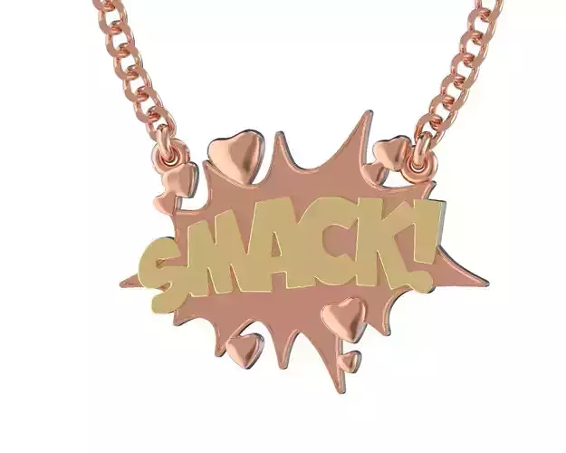 Comic style pendant SMACK 3D print model
