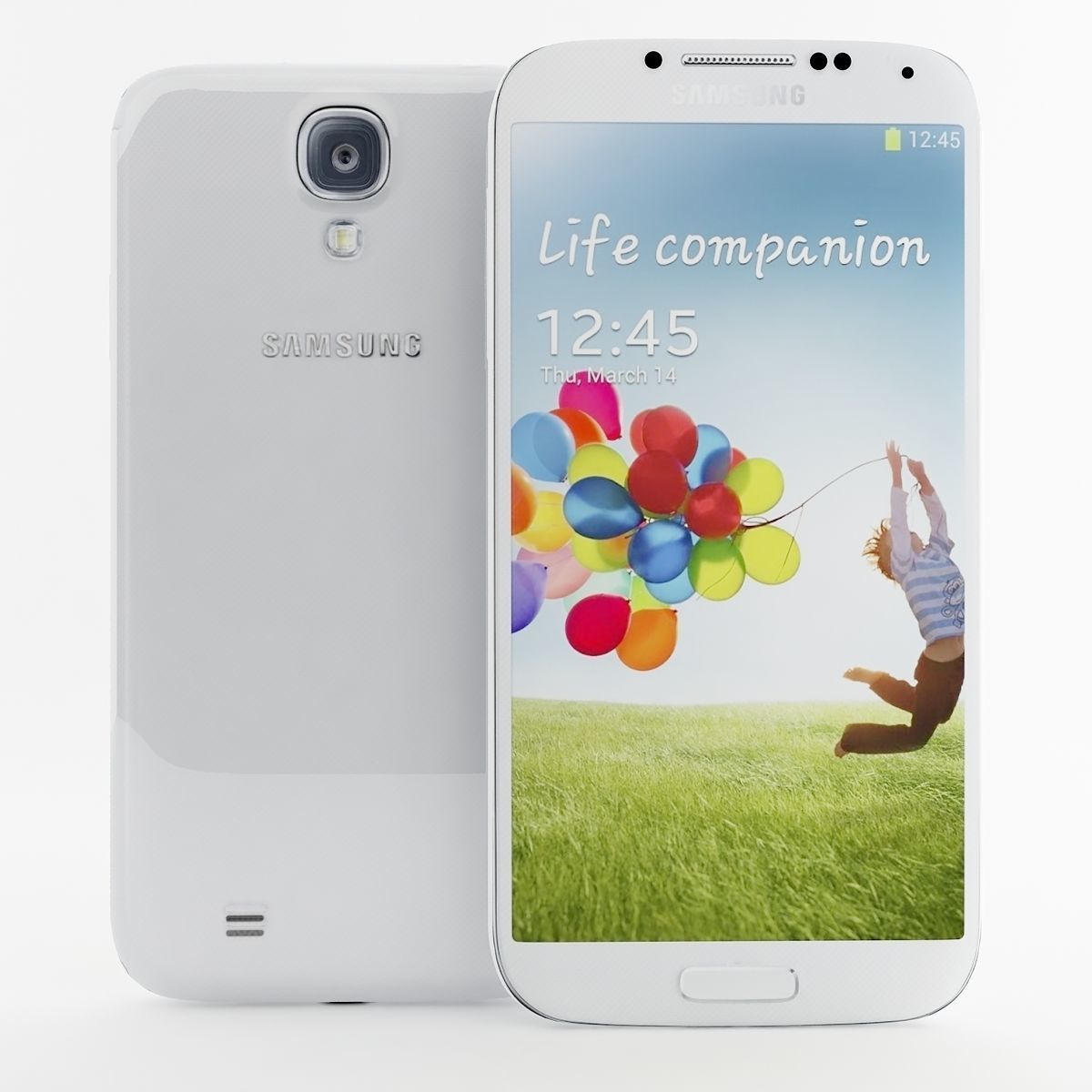 Samsung I9506 Galaxy S4 Black  White 3D model_11