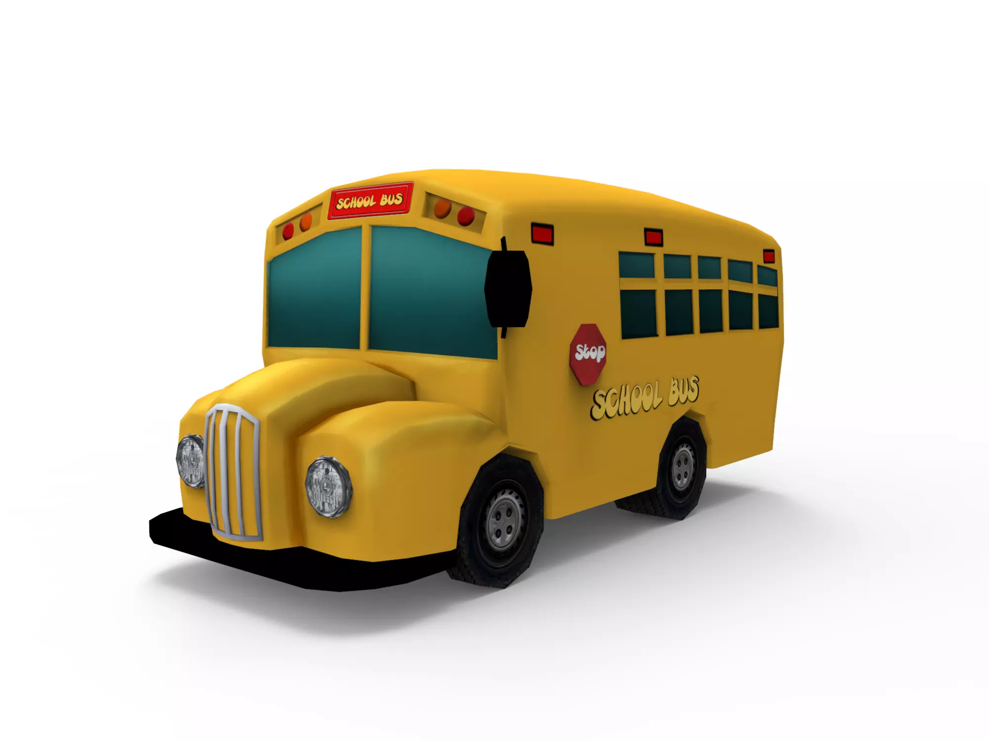 Cartoon Bus Low-poly 3D model