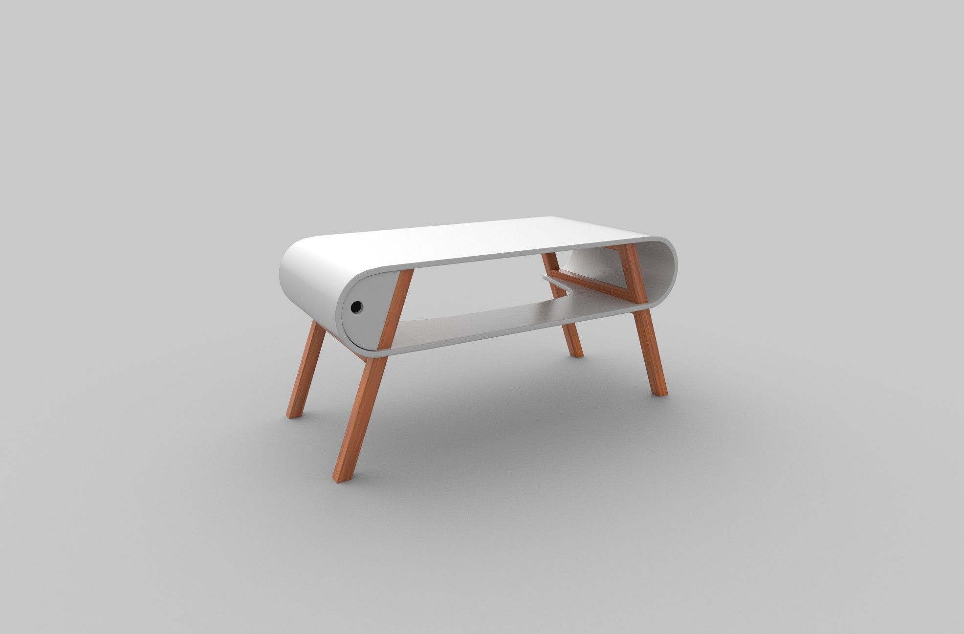 Modern Desk Low-poly 3D model_1