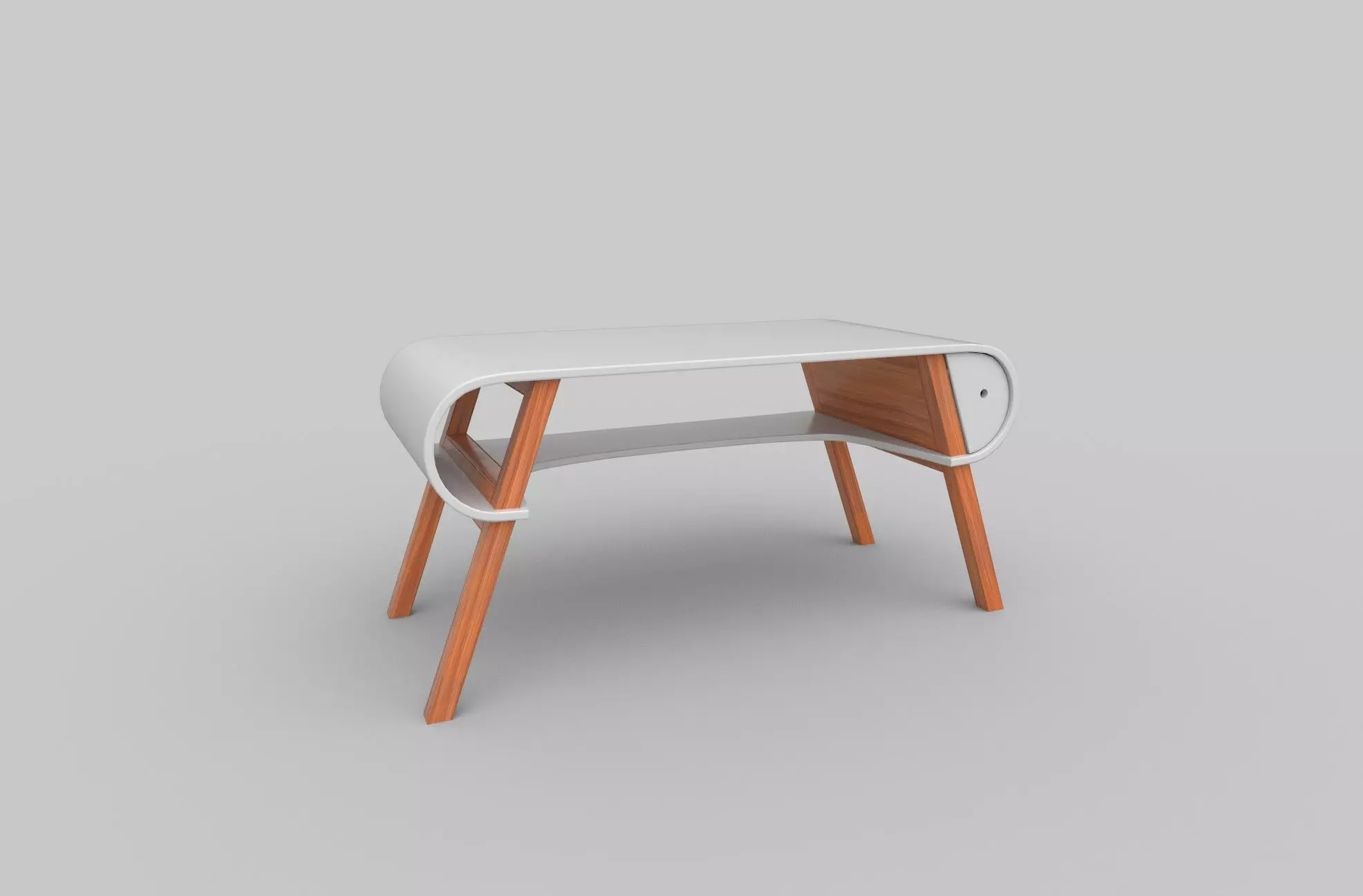 Modern Desk Low-poly 3D model_0