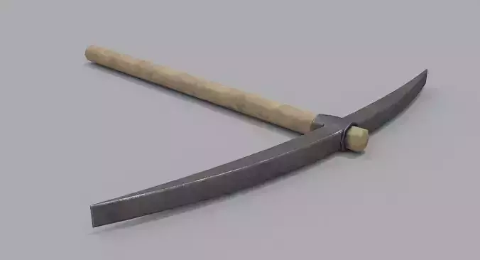 Wooden Pickaxe Low-poly 3D model
