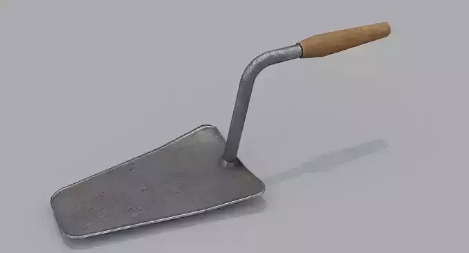 Trowel PBR metal shovel with wooden handle Low-poly 3D model Trowel PBR metal shovel with wooden handle Low-poly 3D model