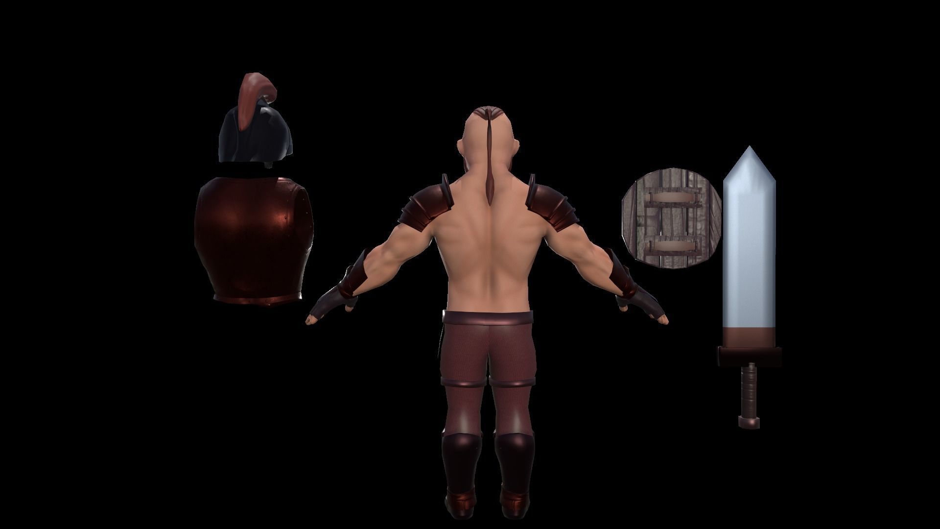 cartoon barbarian Low-poly 3D model_5