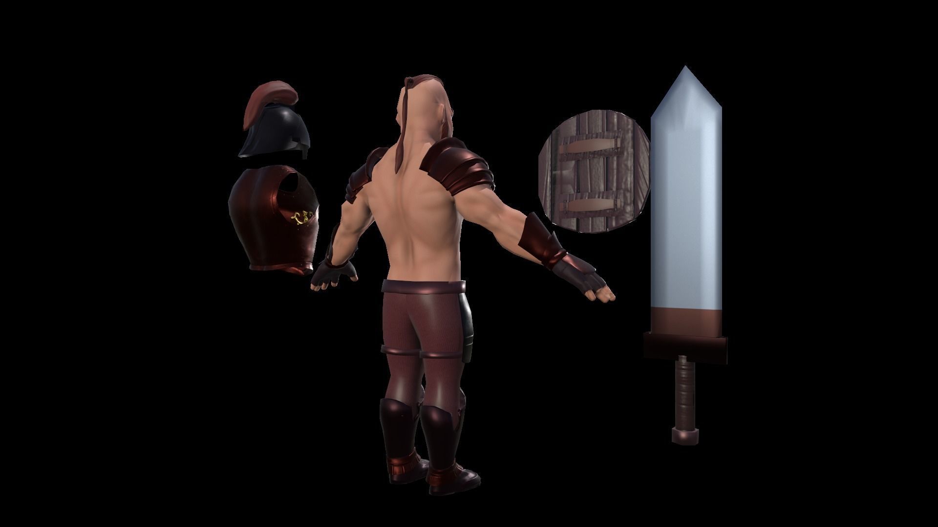 cartoon barbarian Low-poly 3D model_6