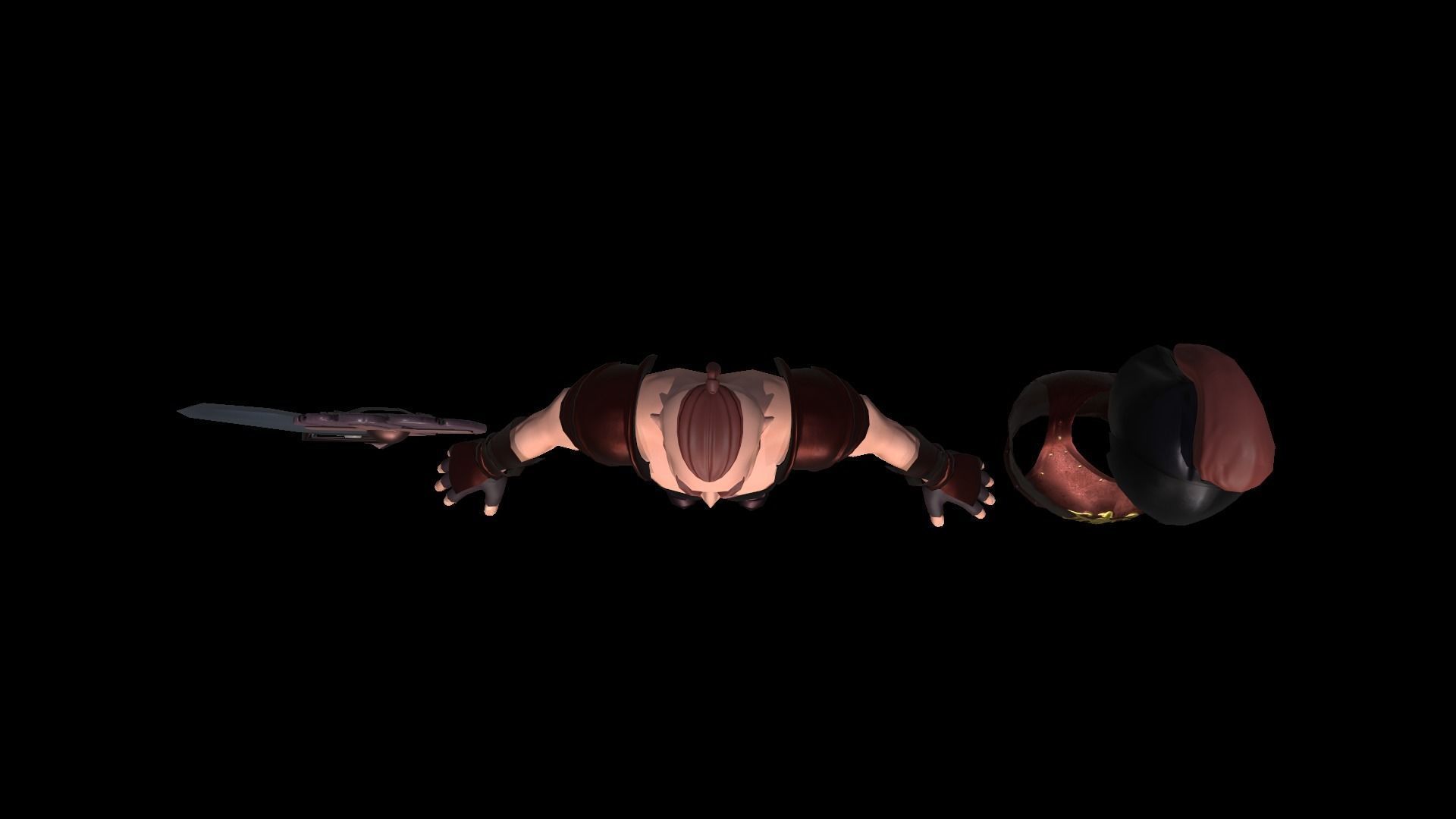 cartoon barbarian Low-poly 3D model_8