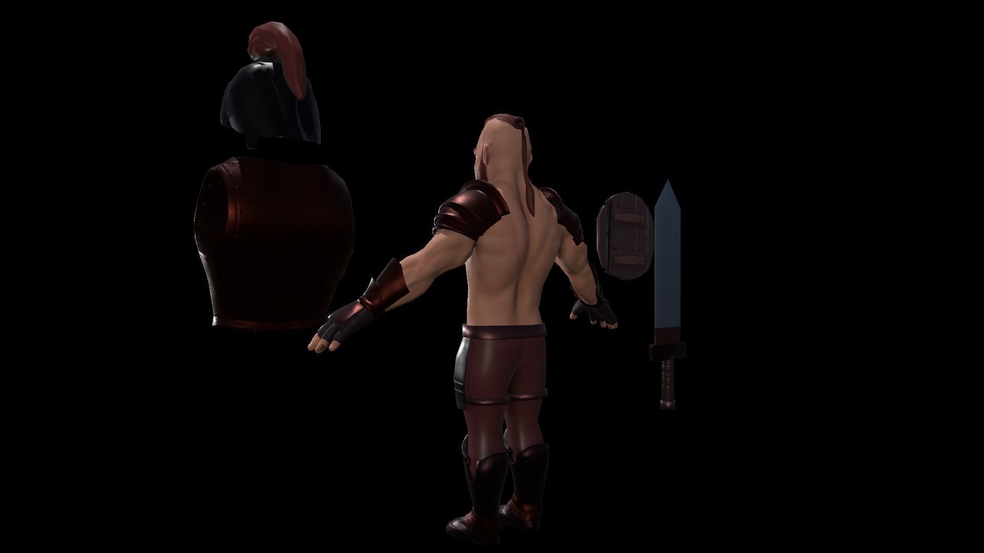 cartoon barbarian Low-poly 3D model_4