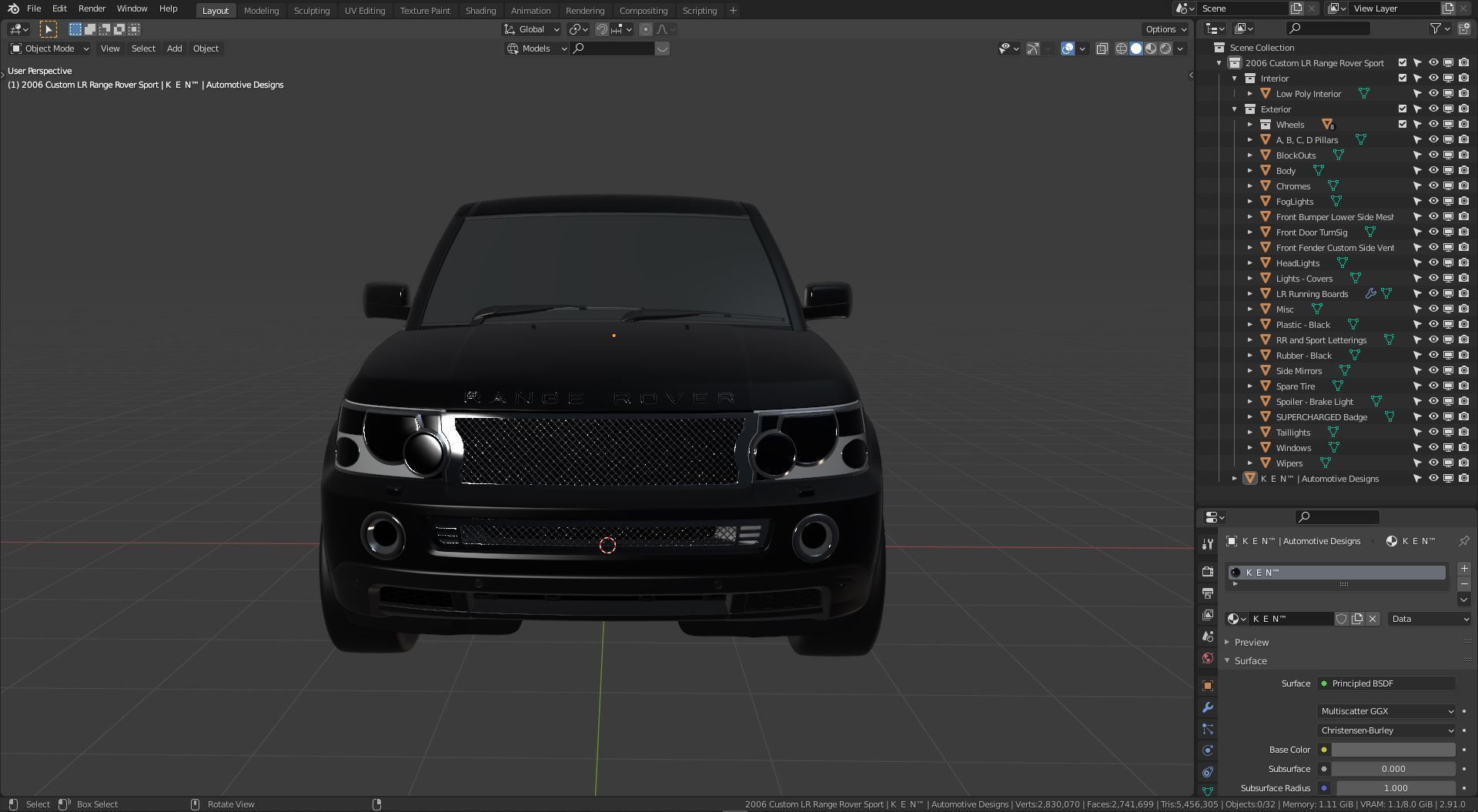 2006 Custom Land Rover Range Rover Sport 3D model_27