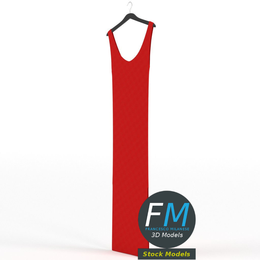 Hanging dress 1 3D model_4