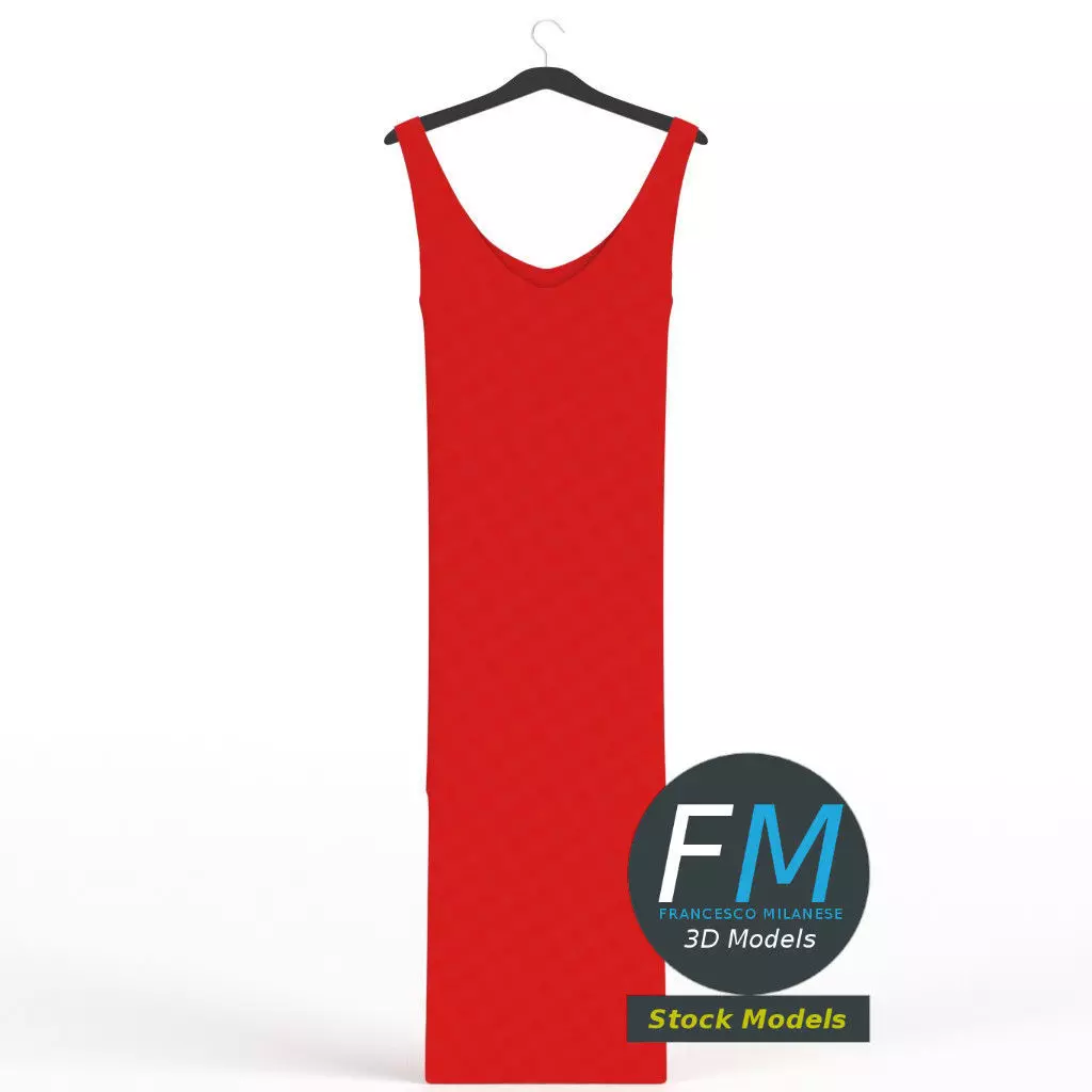 Hanging dress 1 3D model_0