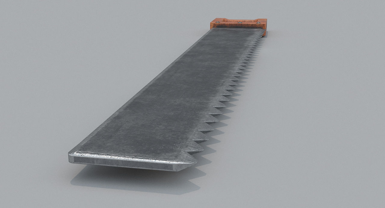 Saw PBR with wooden handle Low-poly 3D model_1