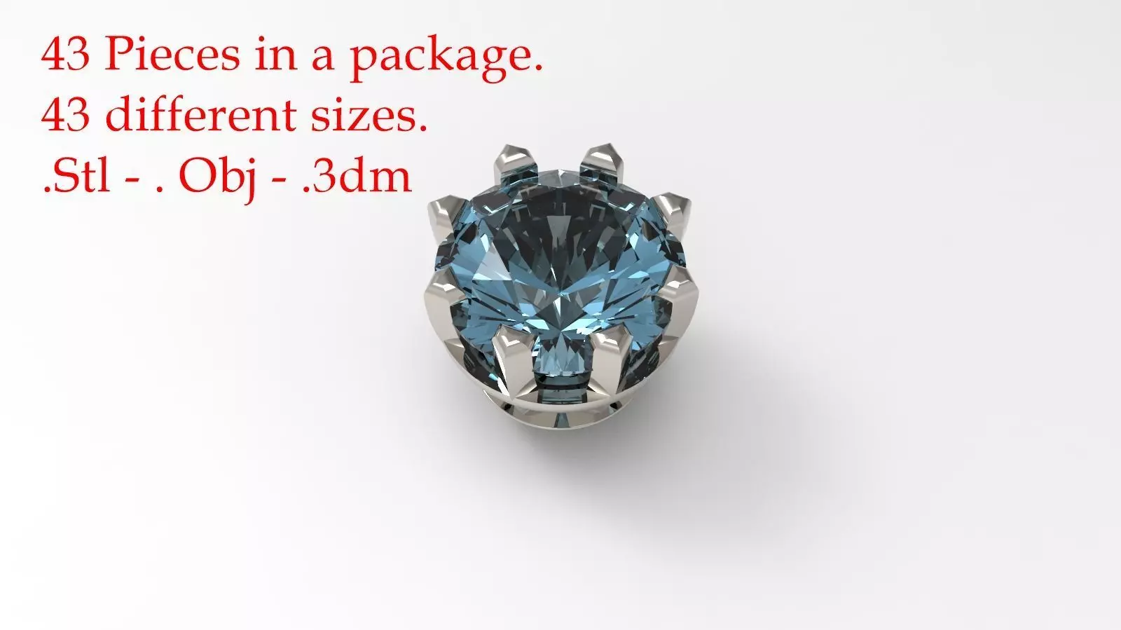 Jewelry Prong Head Set Package 071 3D print model_0