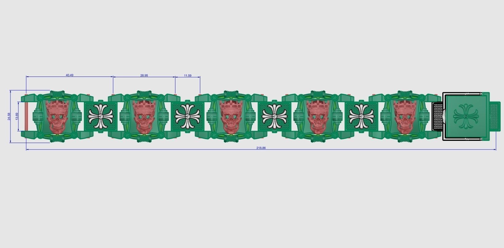 Bracelet BR 75 3D print model_3