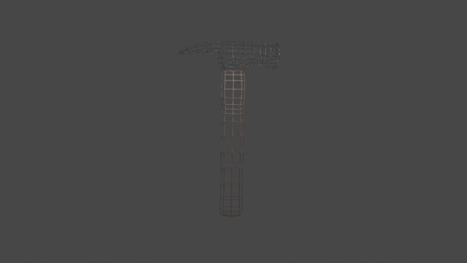 Low poly hammer axe Low-poly 3D model_1