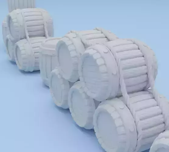 Medieval barrels pack 3D print model