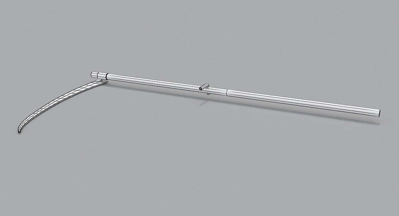 Scythe PBR wooden Low-poly 3D model_4