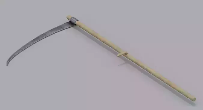 Scythe PBR wooden Low-poly 3D model Scythe PBR wooden Low-poly 3D model