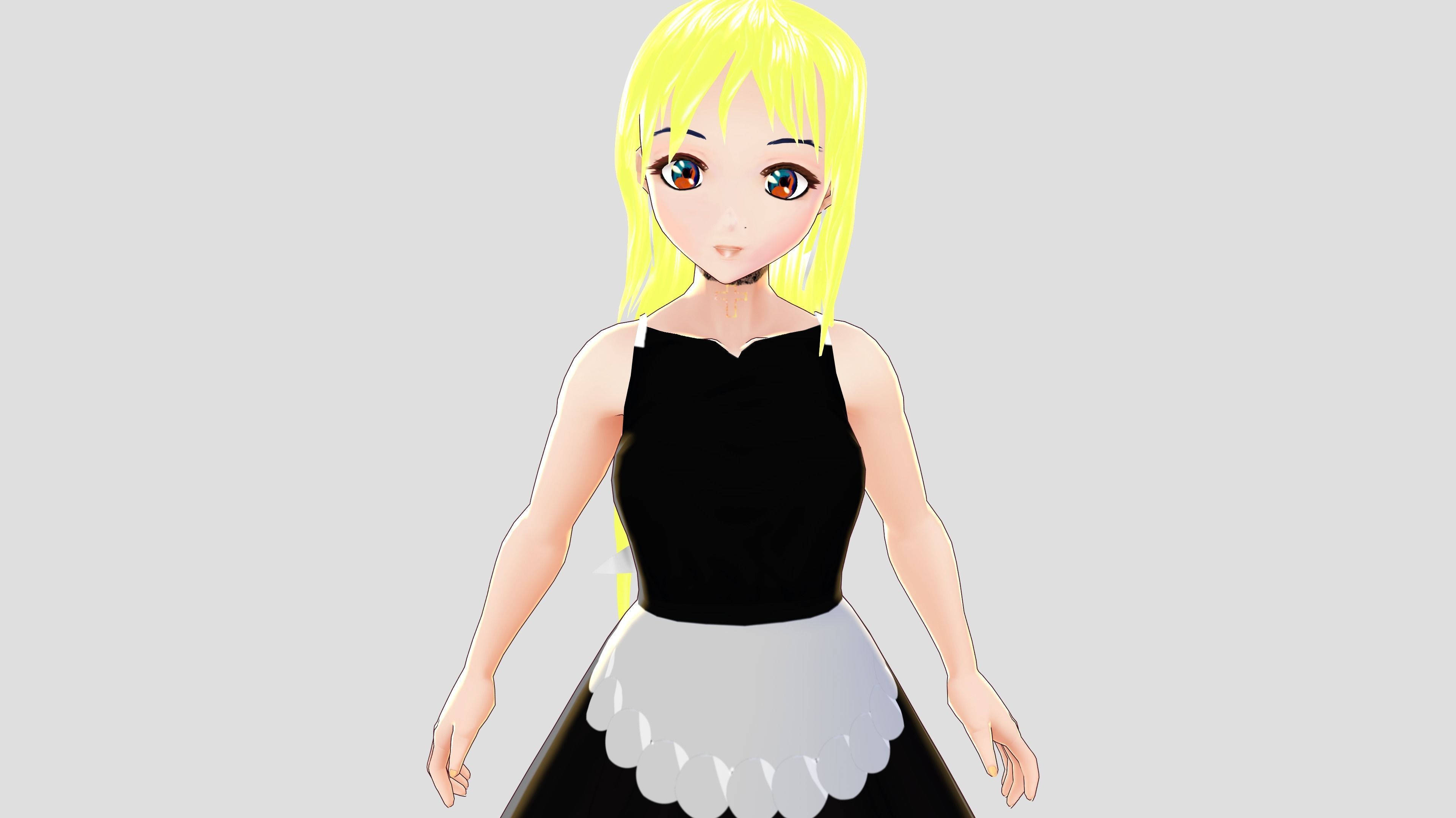 WENDY MAID 3D MODEL CHARACTER RIGGED T-POSE SHAPE KEYS 3D model_7