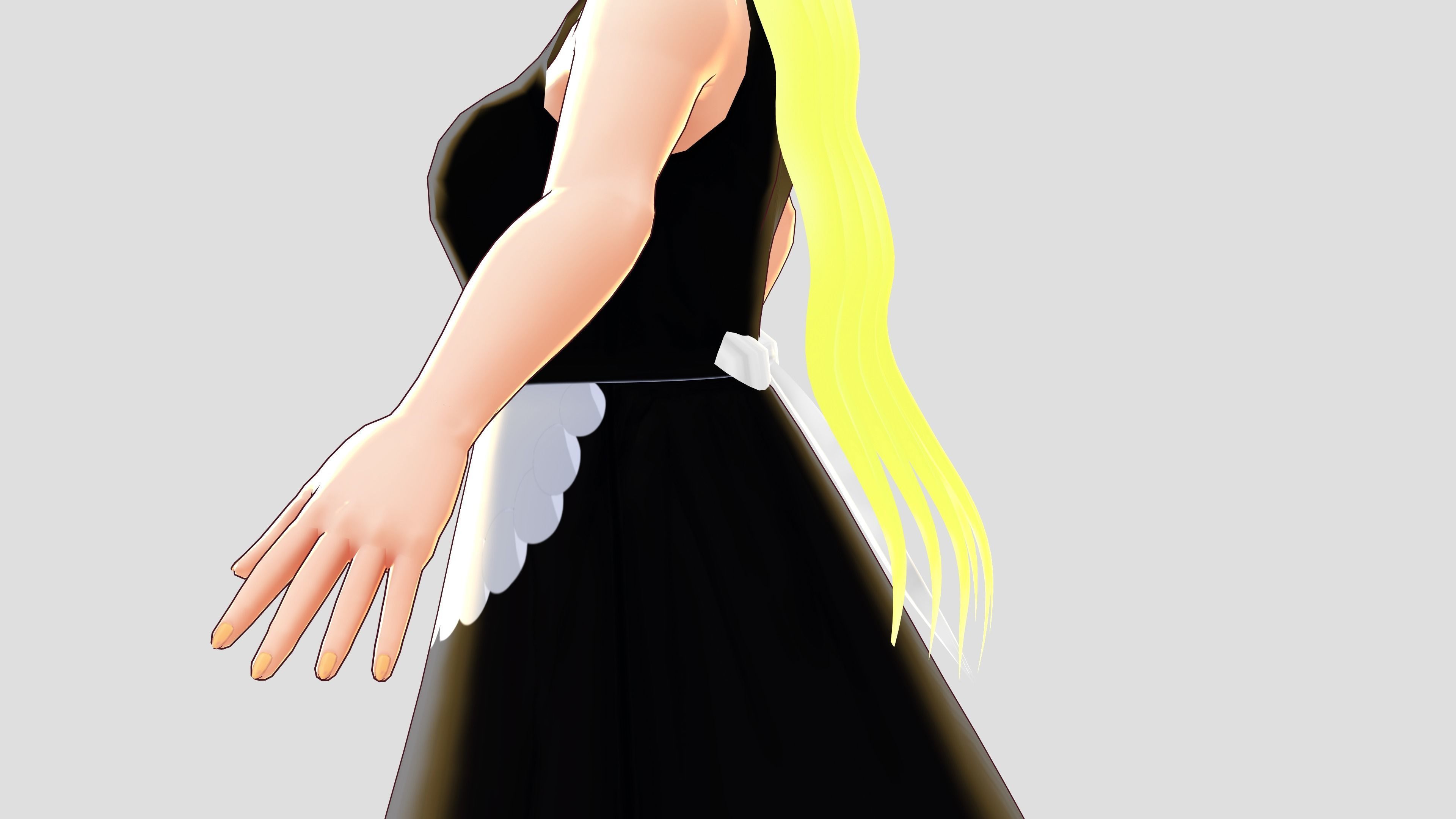 WENDY MAID 3D MODEL CHARACTER RIGGED T-POSE SHAPE KEYS 3D model_9