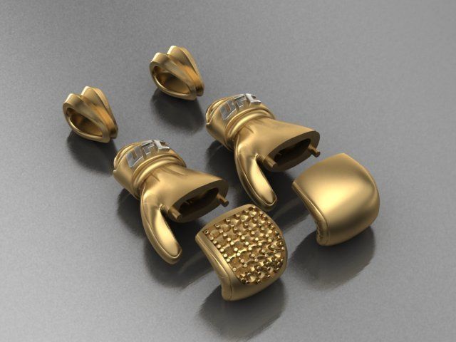 Boxing Gloves pendant 3D print model_1