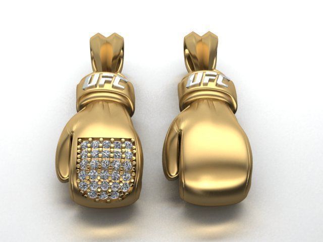 Boxing Gloves pendant 3D print model_11