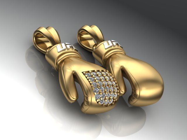 Boxing Gloves pendant 3D print model_12