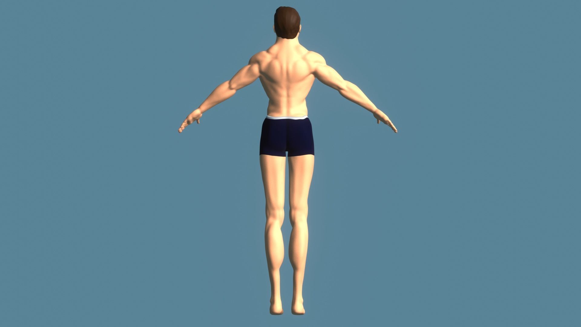 Arnorld man in swim trunks 3D model_3