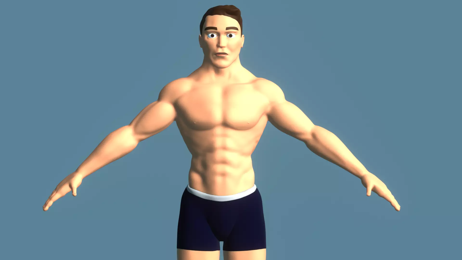Arnorld man in swim trunks 3D model_0