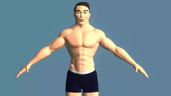 Arnorld man in swim trunks 3D model Arnorld man in swim trunks 3D model