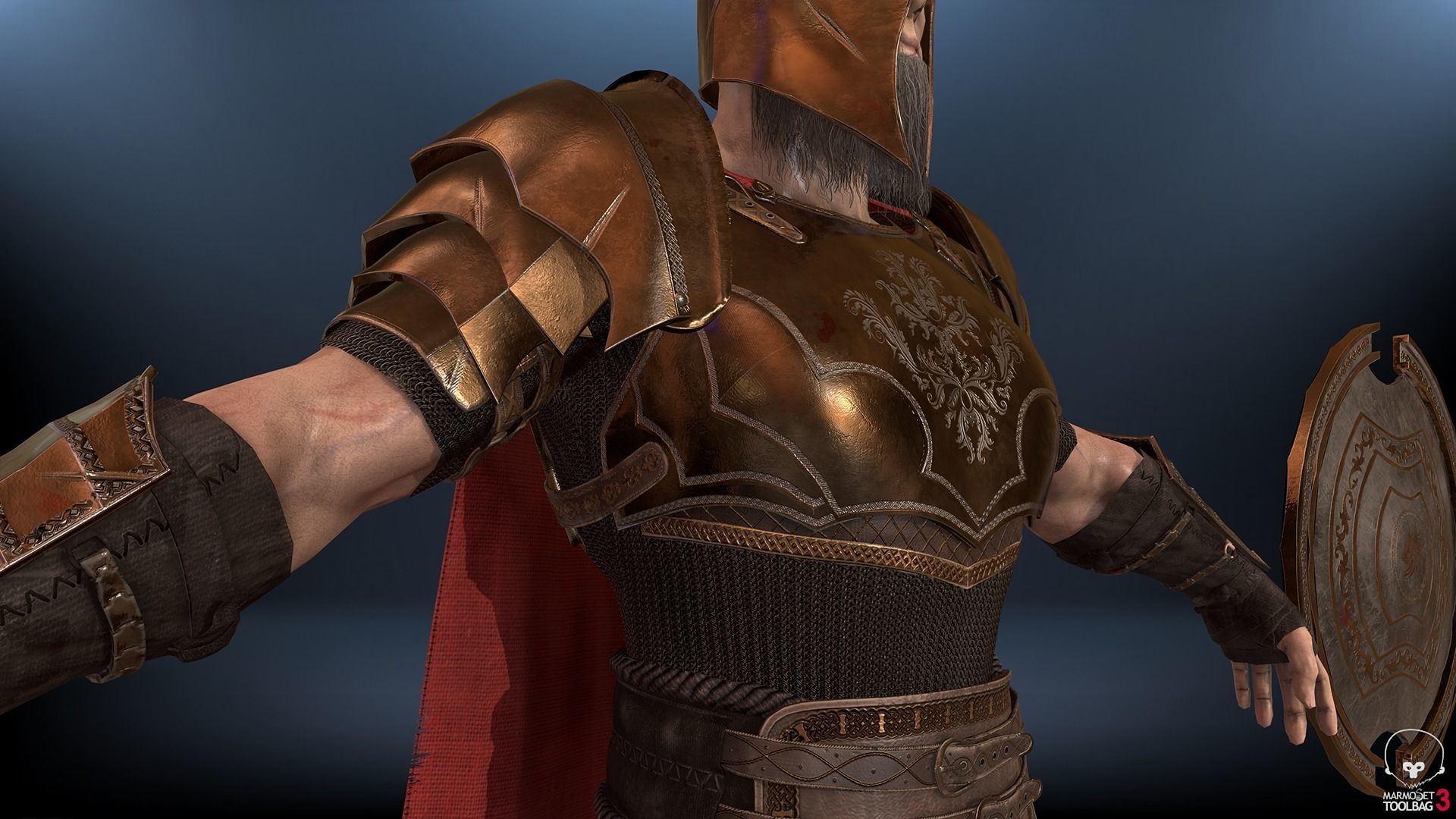 Warrior Hero Low-poly 3D model_6