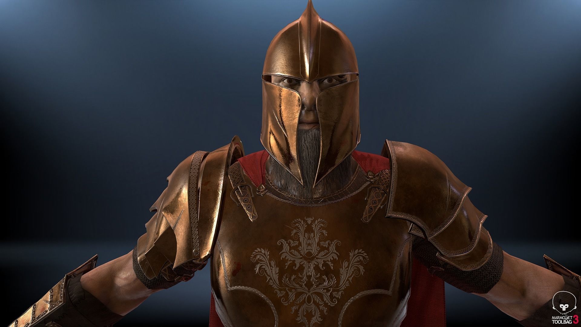 Warrior Hero Low-poly 3D model_3