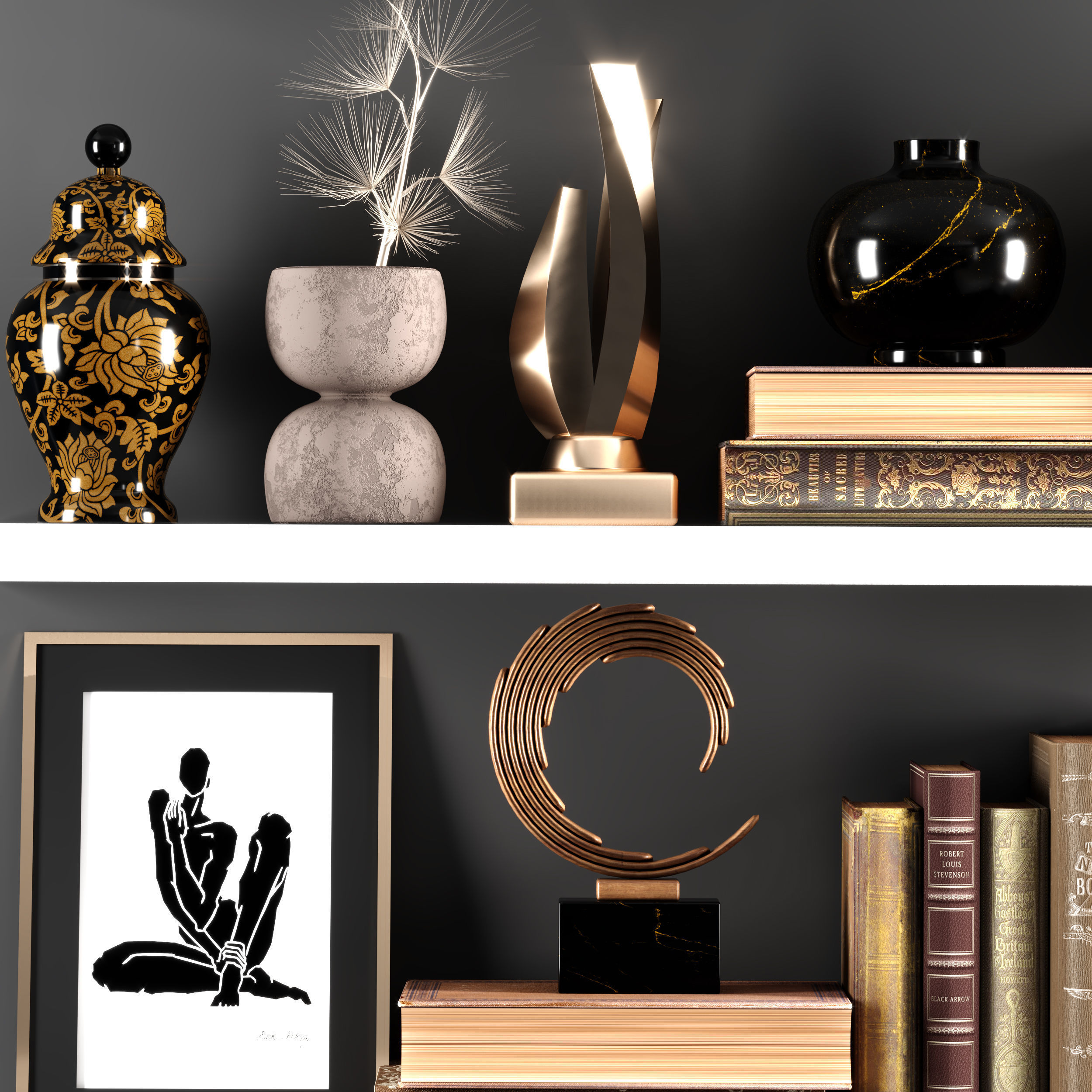 decorative set05 3D model_2
