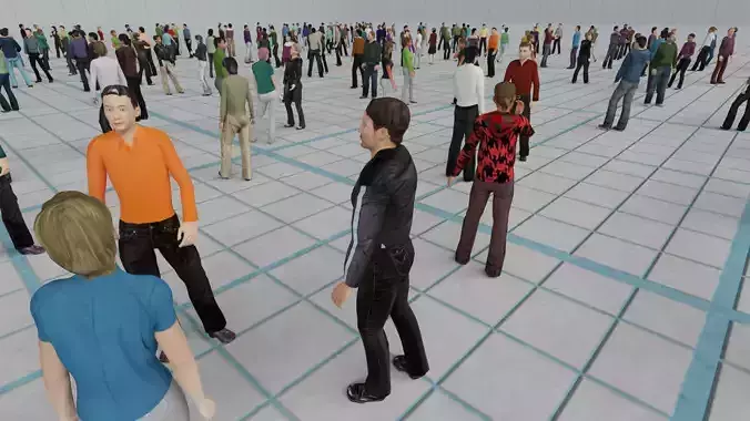 Low Poly Animated People Pack - 200 Pieces Low-poly Animated Low-poly 3D model