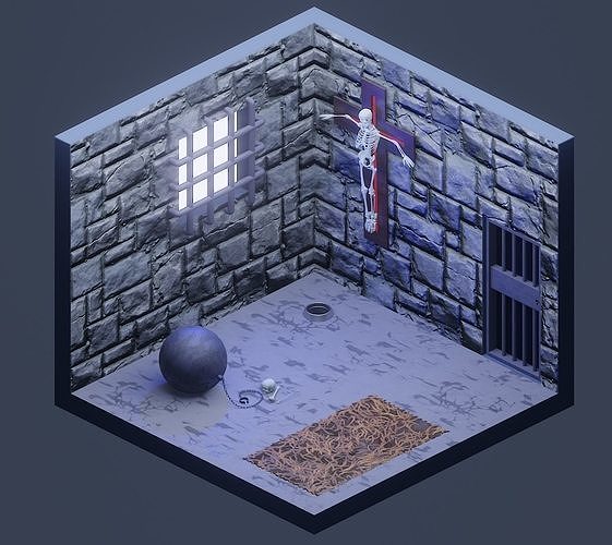 3D Dungeon room in castle 3D model