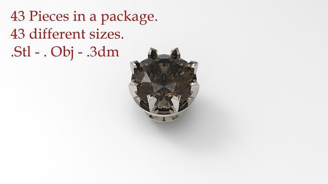 Jewelry Prong Head Set Package 081 3D print model