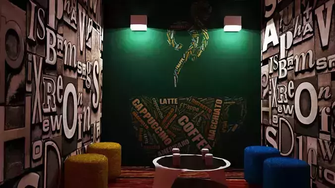 Small Space Coffee Corner Blocks 3D model